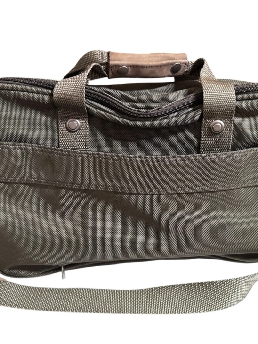 Briggs & Riley Olive Green Travelware Carryon Laptop Bag with Tan Accents